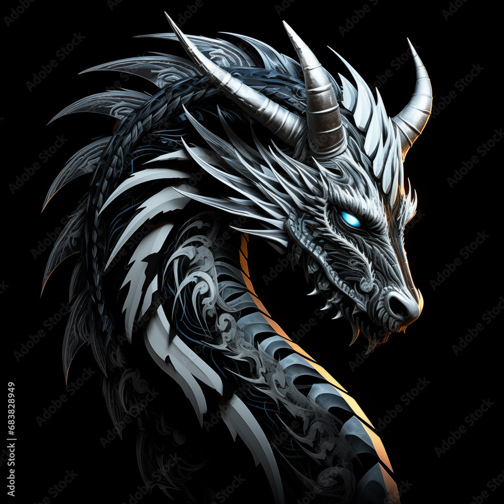 Fantastic Dragon black background Fantastic Dragon black background