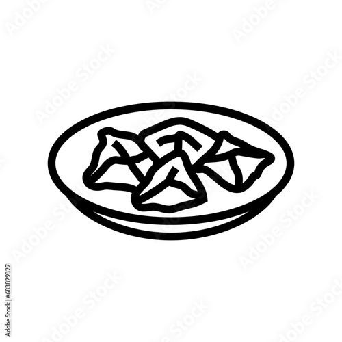 manti dumplings turkish cuisine line icon vector. manti dumplings turkish cuisine sign. isolated contour symbol black illustration