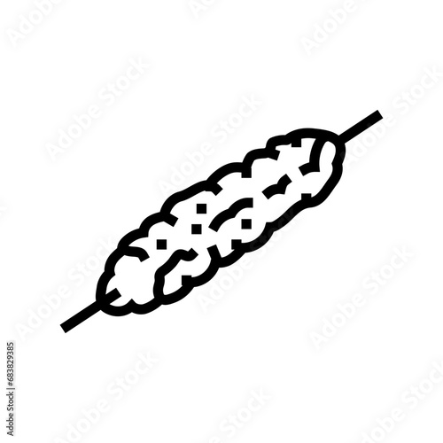 adana kebab turkish cuisine line icon vector. adana kebab turkish cuisine sign. isolated contour symbol black illustration