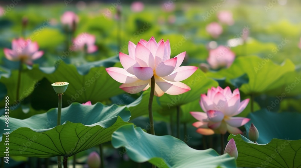 lovely pink lotus with a gentle blur for the background
