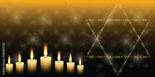 International Holocaust Remembrance Day vector. Star of David . January 27. Important day