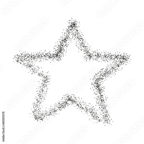 Star shaped flying salt on white.