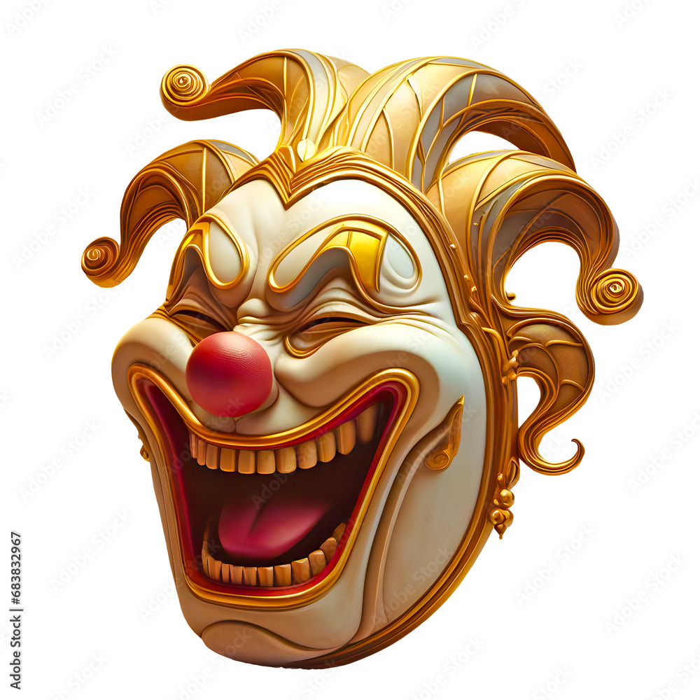 Comedy theatre mask isolated on transparent background Comedy theatre mask isolated on transparent background