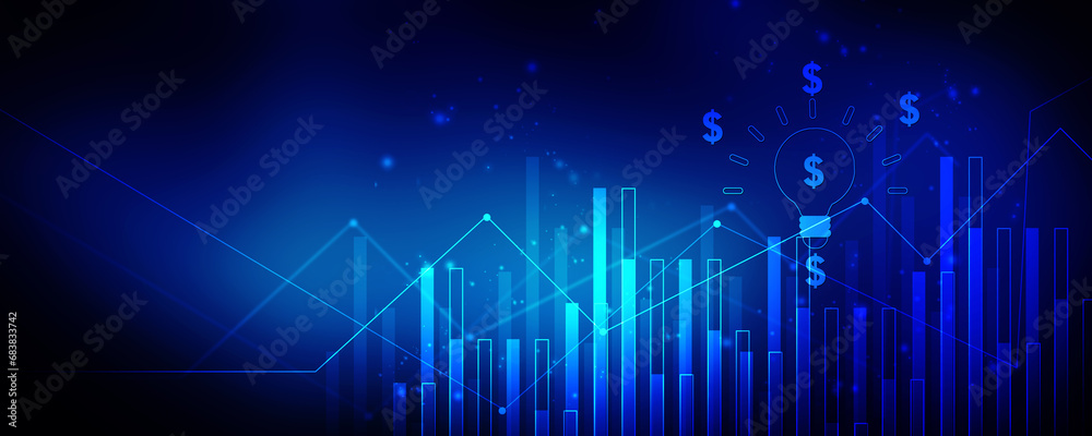 2d illustration Stock market online business concept 2d illustration Stock market online business concept
