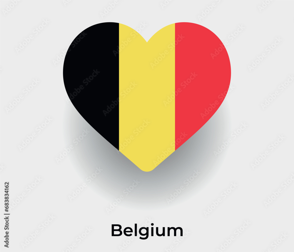 Belgium flag heart shape country icon vector illustration Belgium flag heart shape country icon vector illustration