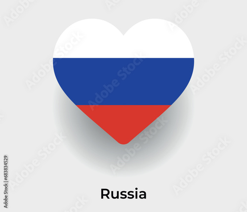 Russia flag heart shape country icon vector illustration