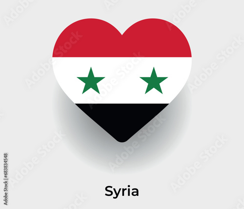 Free Download Syria flag heart shape country icon vector illustration - GFXLoad
