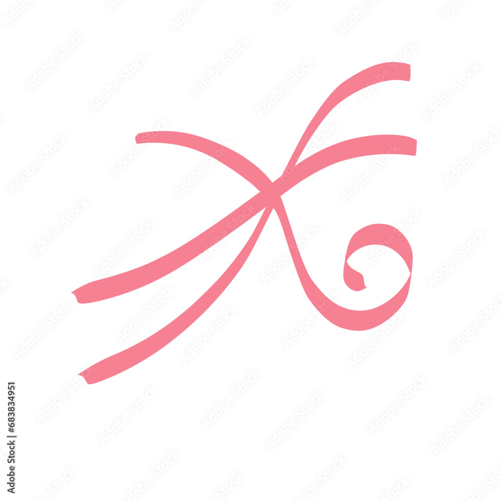 Pink ribbon on white background