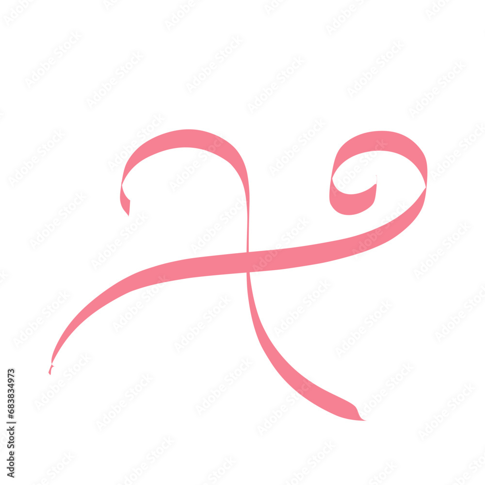 Pink ribbon on white background Pink ribbon on white background
