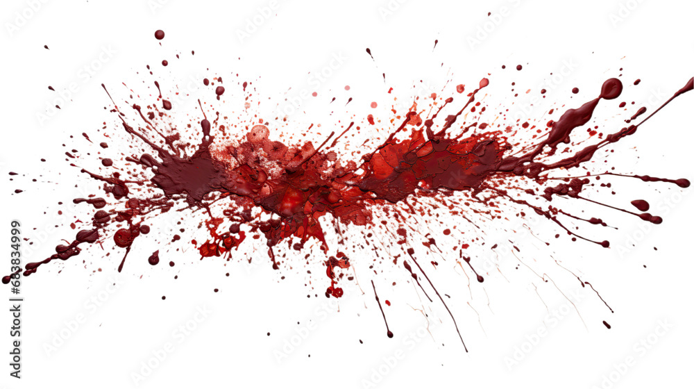 Dark Drops of blood, blood splash, blood spot. Isolated on Transparent background.