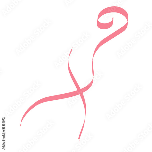 Pink ribbon on white background