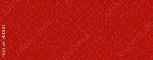 Happy New Year deep red design. Chinese New Year. Red banner with hand-drawn with thin chains.