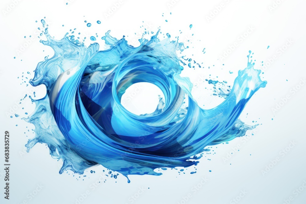 Dynamic water spiral splash, graphic design element for creative projects Dynamic water spiral splash, graphic design element for creative projects