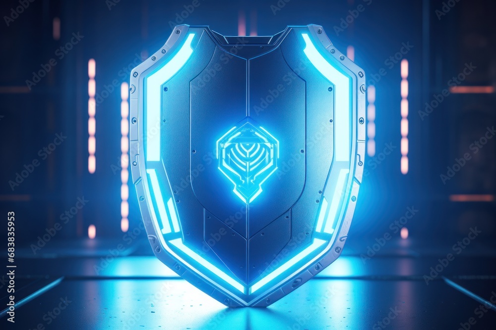 Fototapeta premium Futuristic Cybersecurity Shield Concept
