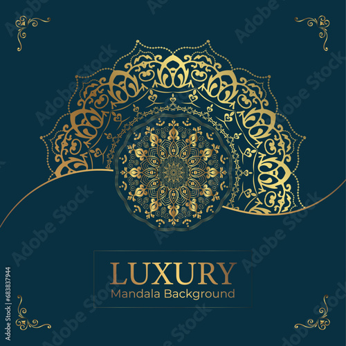 Golden mandala background for wedding and invitations in floral style Premium Vector.new stylish simple mandala design.

