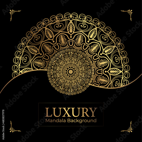 Gold and black ornamental ,Creative luxury mandala background design,