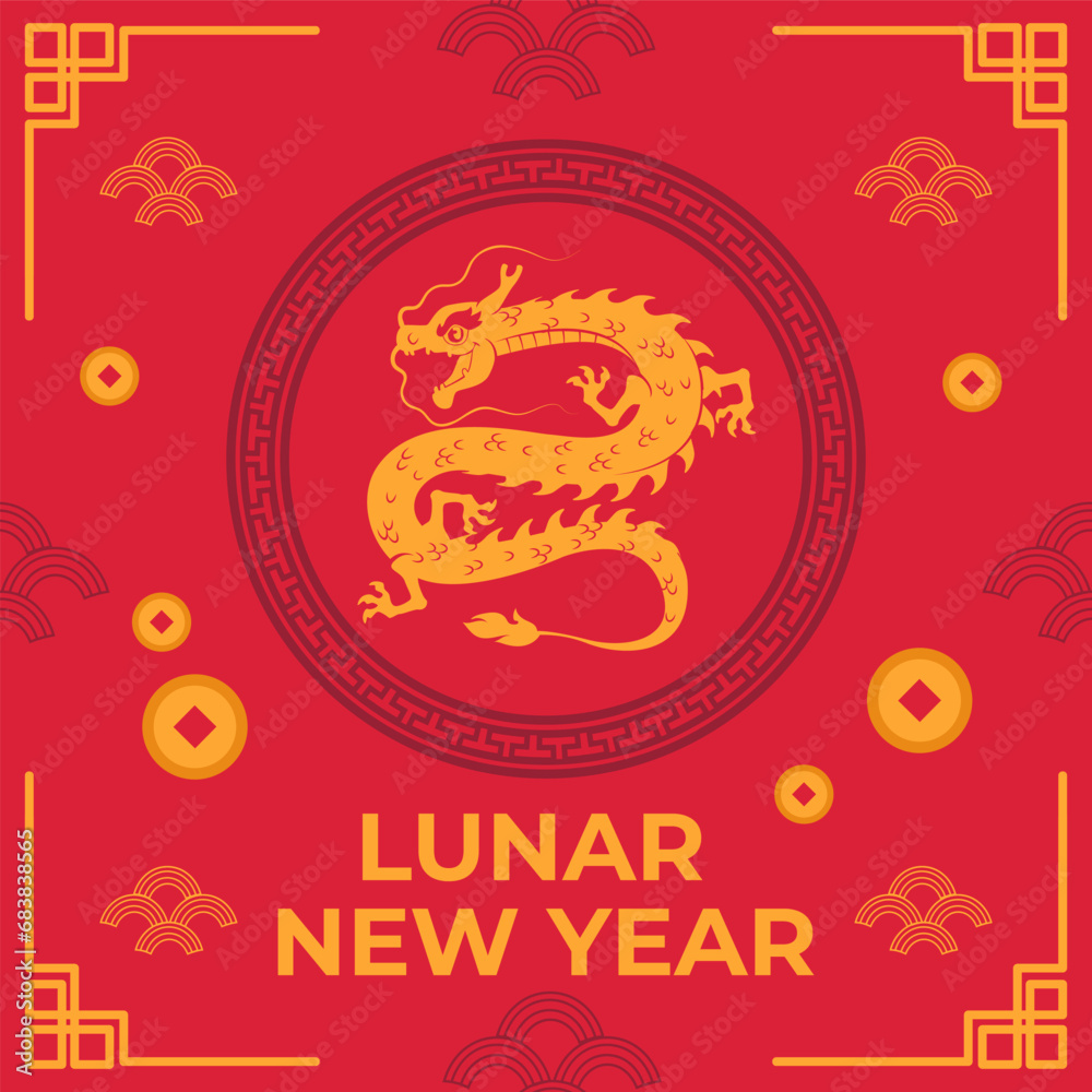 Vector illustration Lunar New Year. Vector eps 10