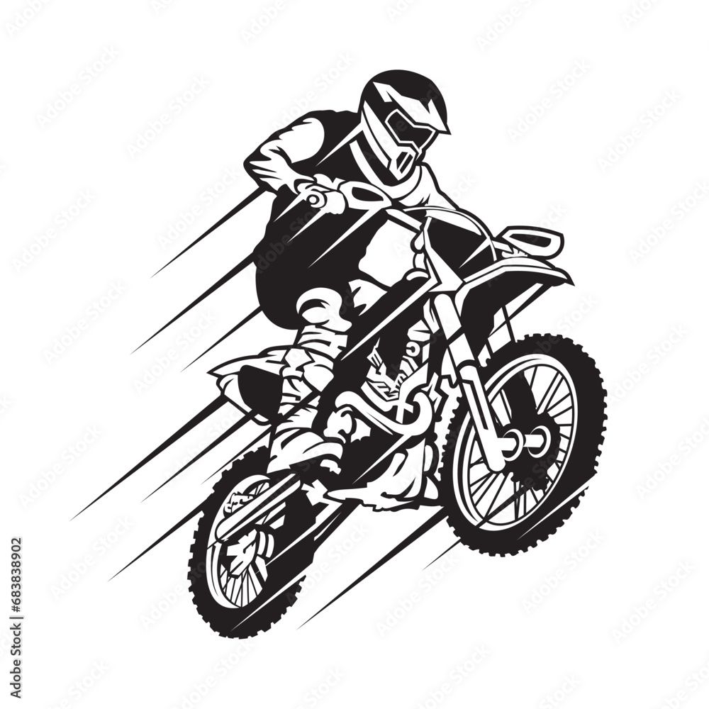 Motor trail enduro extreme sport vector illustration, perfect for racing team logo and t shirt design Motor trail enduro extreme sport vector illustration, perfect for racing team logo and t shirt design