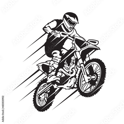 Motor trail enduro extreme sport vector illustration, perfect for racing team logo and t shirt design photo