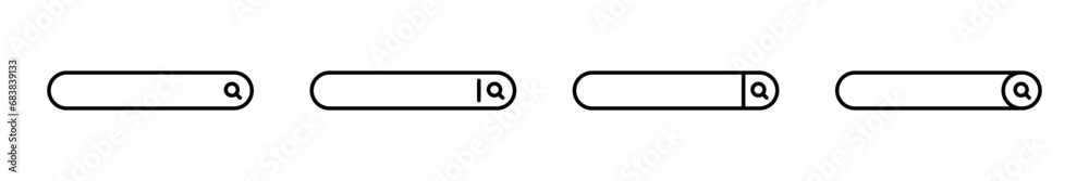 Search bar vector icons. Search boxes. Search here buttons. Search bar vector icons. Search boxes. Search here buttons.