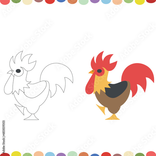 rooster and hen
vector animal outline for rooster.