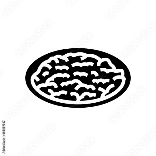 risotto milanese italian cuisine glyph icon vector. risotto milanese italian cuisine sign. isolated symbol illustration