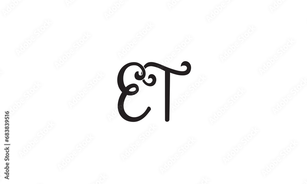 ET, TE, E, T Abstract Letters Logo Monogram ET, TE, E, T Abstract Letters Logo Monogram