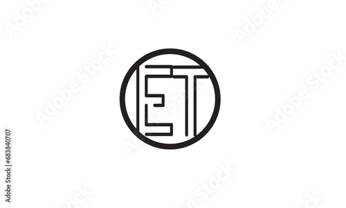 ET, TE, E, T Abstract Letters Logo Monogram 