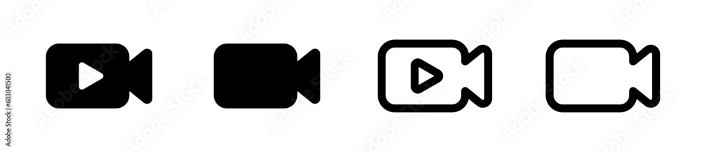 Camera silhouettes set. Video camera icons set. Video camera vector icons. Movie Sign. Camera silhouettes set. Video camera icons set. Video camera vector icons. Movie Sign.