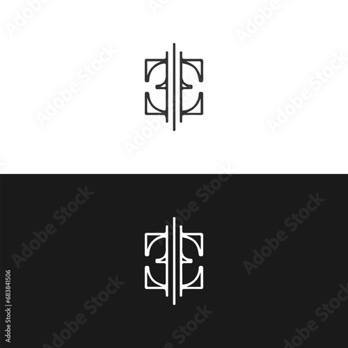 EE logo. E E design. White EE letter. EE, E E letter logo design. Initial letter EE linked circle uppercase monogram logo. E E letter logo vector design.