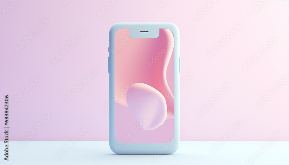 Minimalist modern clay mockup smartphones for presentation, application display, information graphics etc. EPS. 3D pastel pink Copy space smartphone mobile concept Minimalist modern clay mockup smartphones for presentation, application display, information graphics etc. EPS. 3D pastel pink Copy space smartphone mobile concept