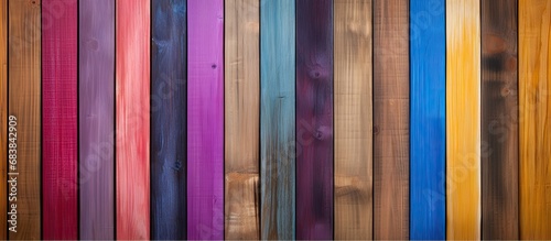A colorful DIY project was embarked upon using plenty of textured timber from lined up wood trees, resulting in a simple yet vibrant background material with captivating wood grain patterns, providing