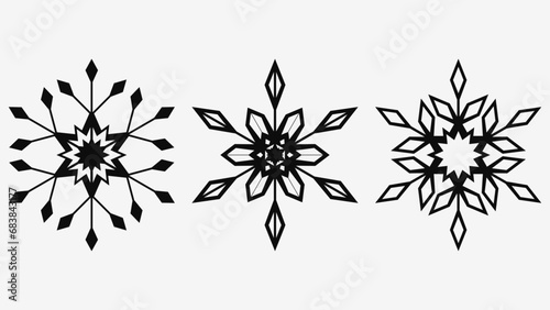 Snowflakes set. Vector design for New Year or Christmas