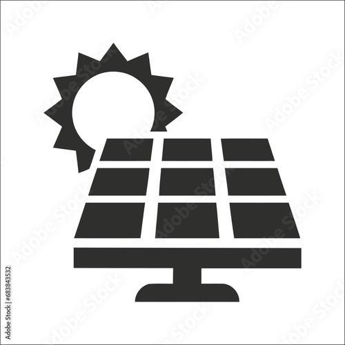 Solar panel with sun icon