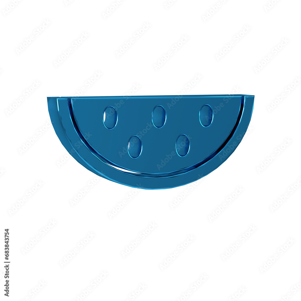 Blue Watermelon icon isolated on transparent background.