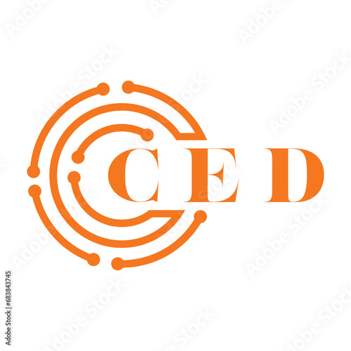 CED letter design. CED letter technology logo design on white background. CED Monogram logo design for entrepreneur and business