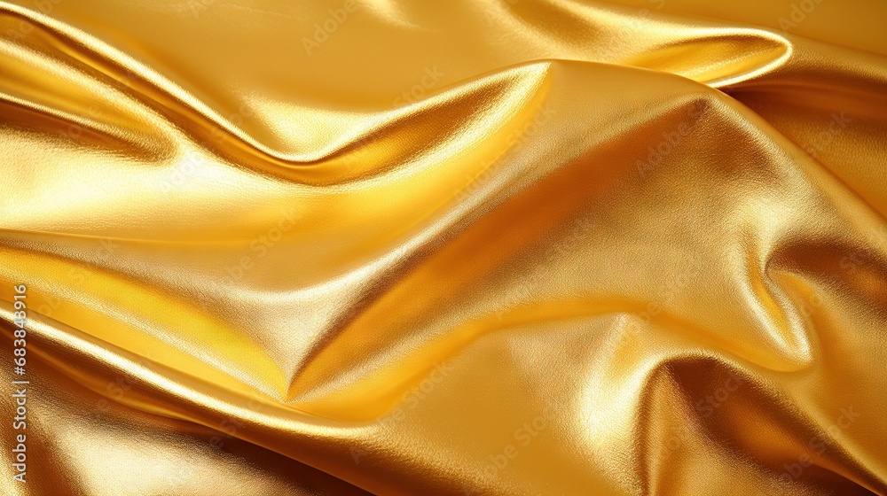Obraz premium Abstract gold metallic, foil, fabric with geometry, lines material background, seamless wallpaper texture. Great as banner, luxury product cover, happy new year postcard.