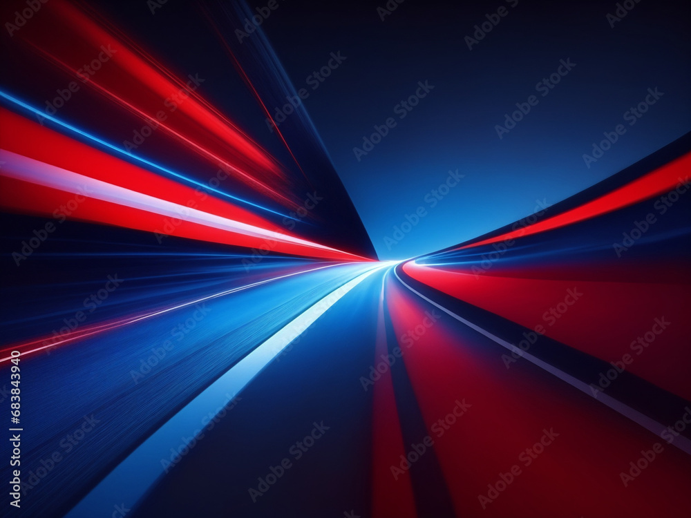 speed motion blur red blue yellow road background. generative ai speed motion blur red blue yellow road background. generative ai