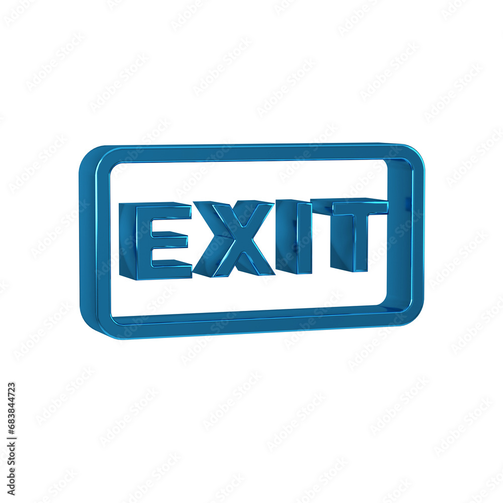 Blue Fire exit icon isolated on transparent background. Fire emergency icon. Blue Fire exit icon isolated on transparent background. Fire emergency icon.
