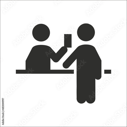 Ticket or reservation counter icon