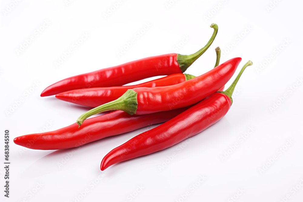 Red Chili Pepper on White Background