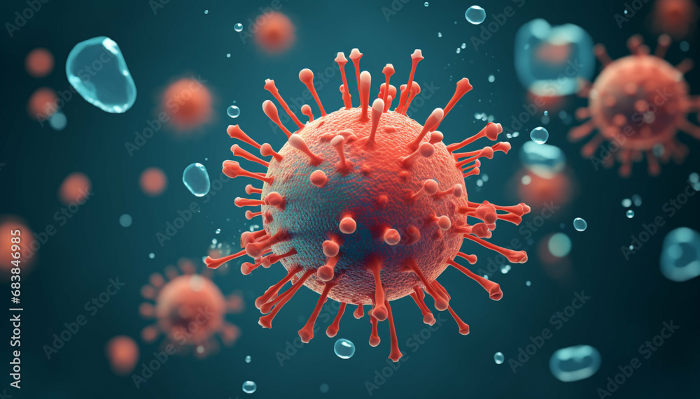 3d icon viral cell bacterium 3d icon viral cell bacterium