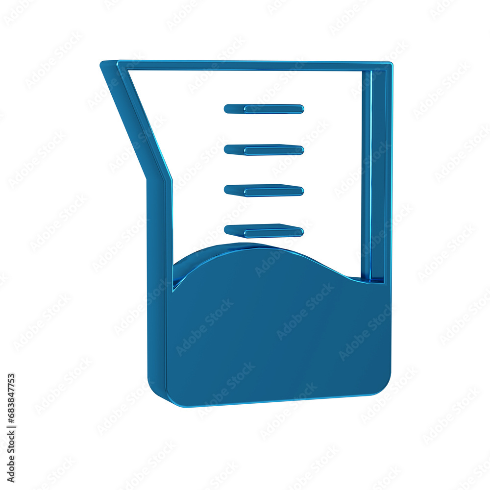 Blue Laboratory glassware or beaker icon isolated on transparent background. Blue Laboratory glassware or beaker icon isolated on transparent background.