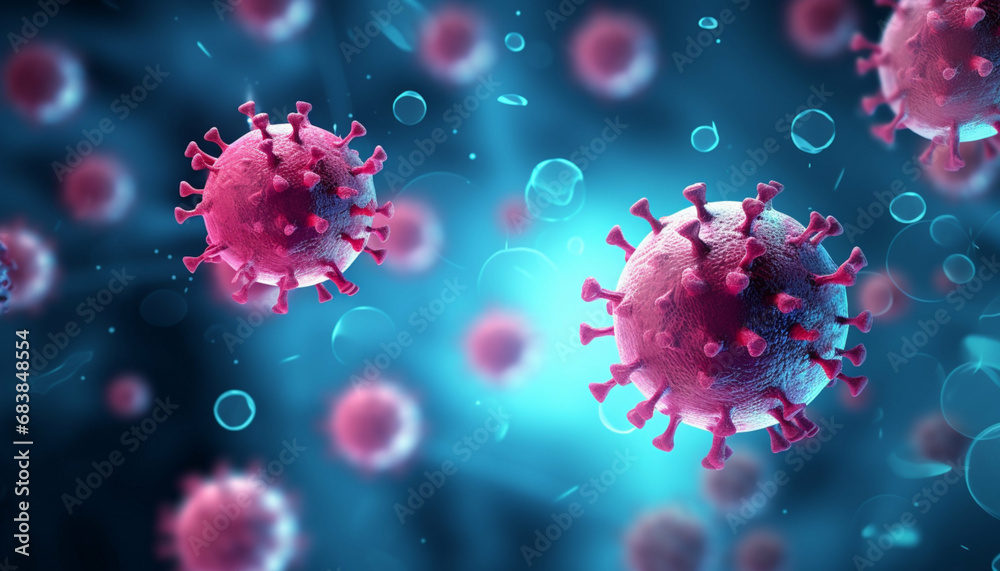 3d icon viral cell bacterium