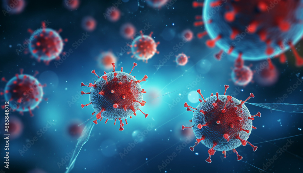 Obraz premium 3d icon viral cell bacterium