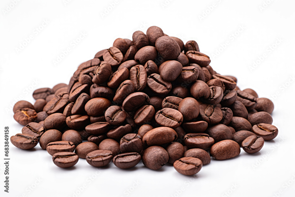 Pile of roasted coffee beans. Pile of roasted coffee beans.