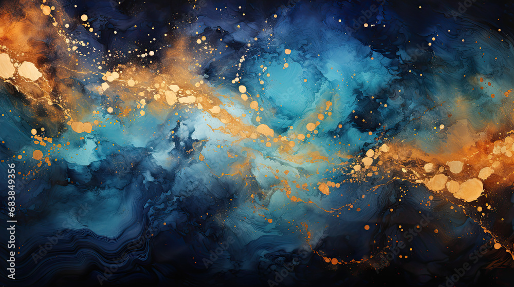 Cosmic Dreamscape: Nebula Brilliance in Dark Azure and Pink Hues - Generative AI