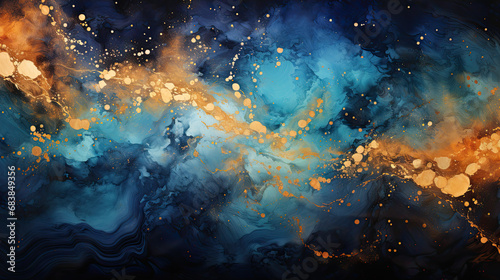 Cosmic Dreamscape  Nebula Brilliance in Dark Azure and Pink Hues - Generative AI