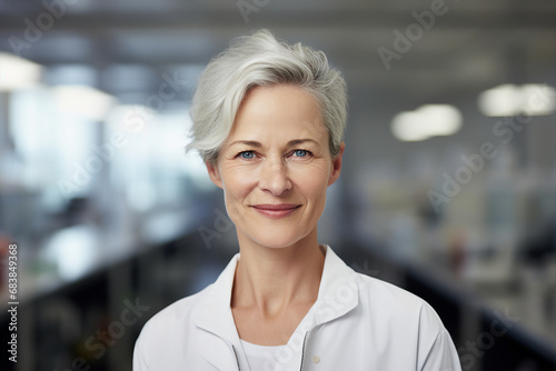 Portrait of young woman working as doctor in hospital made with generative AI