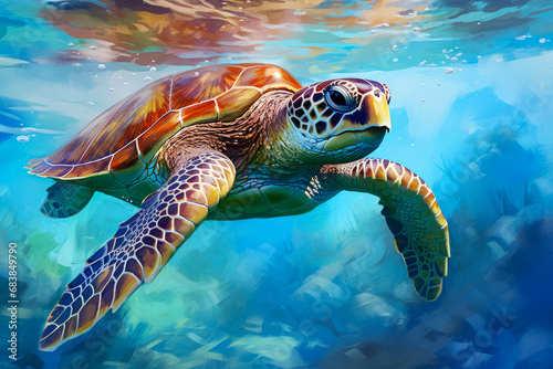 Hawaiian Green Sea Turtle (Chelonia mydas) © mila103